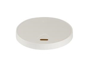 Låg Rundt Fladt Pap/Pe Med Drikkehul Til Kaffebæger Ø90 Mm Hvid,20 Ps X 50 Stk/Krt