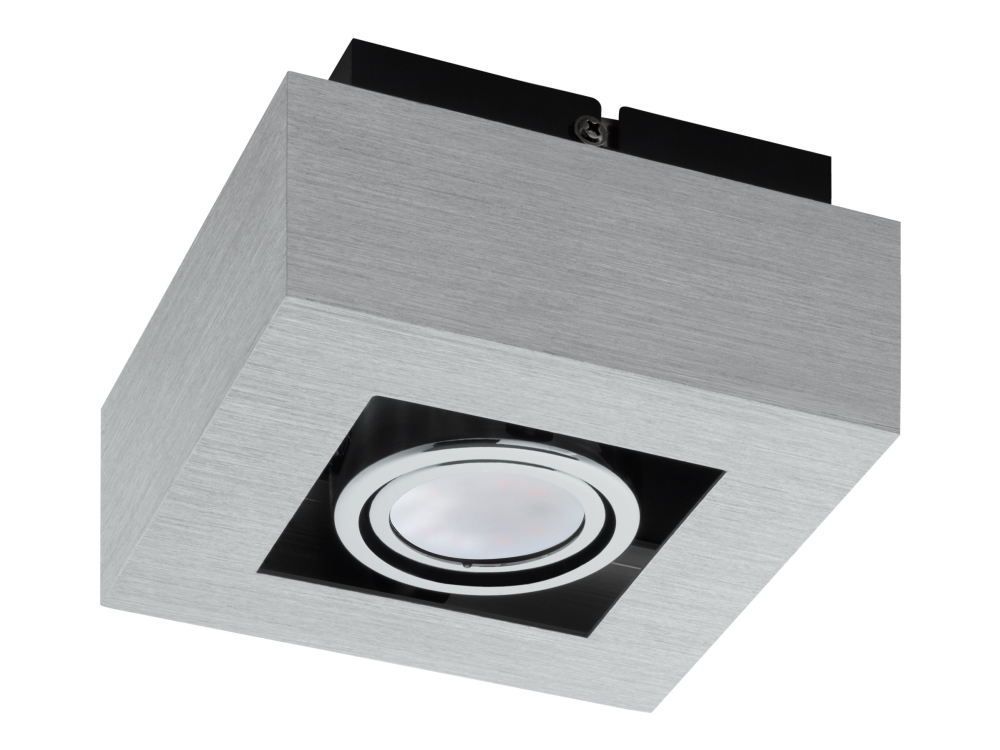 Eglo Loke 1 - Takspotlight - LED-glödlampa - GU10 - 5 W (motsvarande 35 W) - klass A+ - varmt vitt ljus - 3000 K - svart, krom | Belysning - Inomhusbelysning - Taklampa & Pendellampa | GameStuff