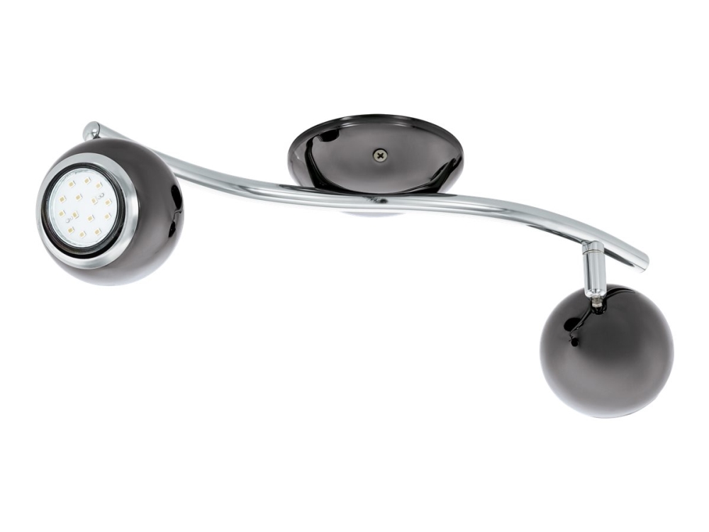 Eglo Bimeda - Spotlight - LED-spotlight x 2 - GU10 - 3 W (motsvarande 23 W) - klass A+ - varmt vitt ljus - 3000 K - krom, nickel-nero | Belysning - Inomhusbelysning - Taklampa & Pendellampa | GameStuff