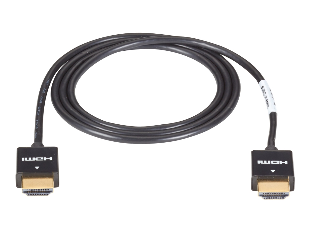 Black Box Slimline High-Speed - Hdmi-Kabel - Hdmi Han Til Hdmi Han - 2 M - Tripel-Afskærmet - Sort - Formet