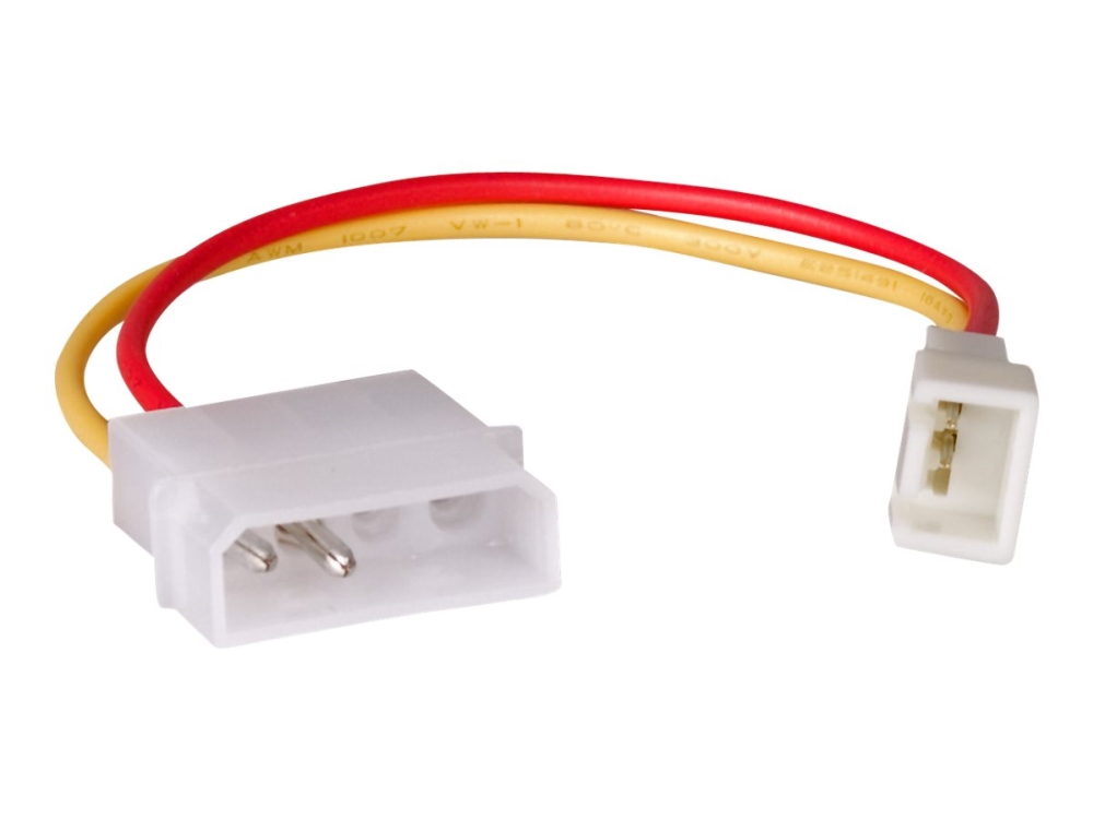 Akyga - Strømforsyningsadapter - 4-PIN intern strøm (han) til 3 pin intern strøm 5V (han) - 15 cm