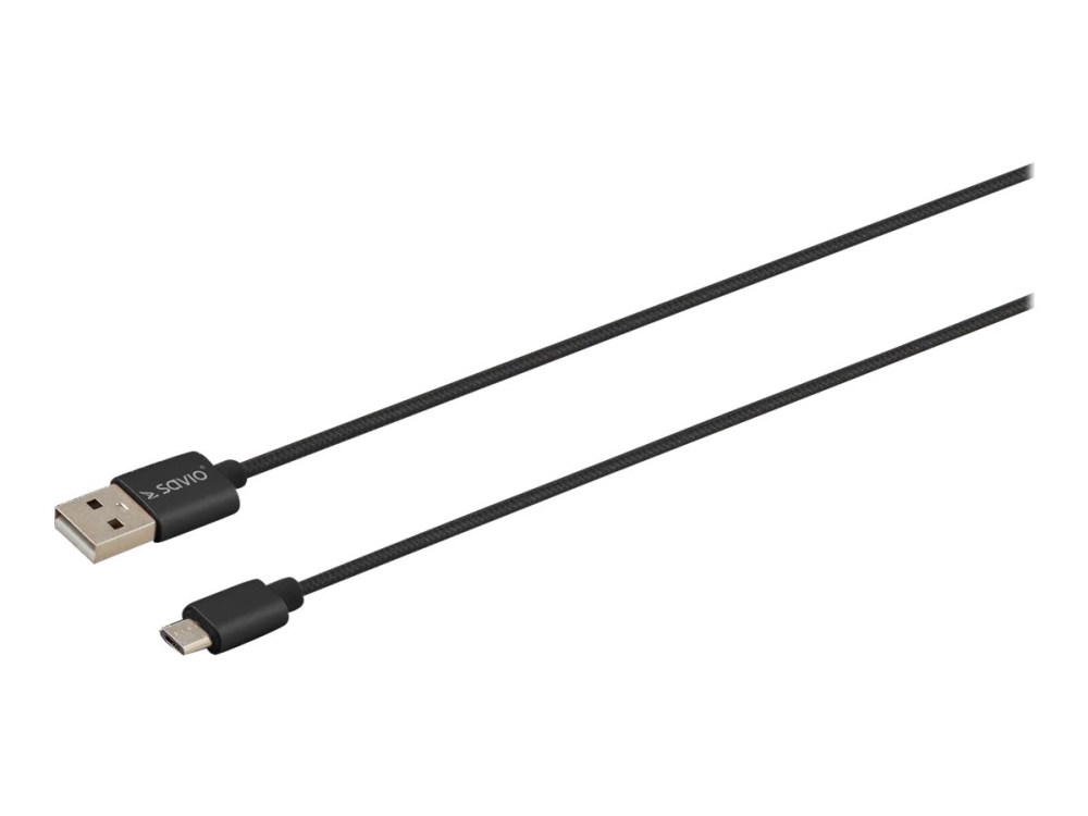 Savio Cl-129, 2 M, Usb A, Usb C, Usb 2.0, Schwarz