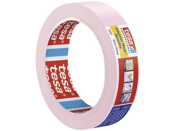 Tesa Precision Sensitive 04333-00018-02 Crepebånd Malertape Lys Rosa (L X B) 50 M X 25 Mm 1 Stk