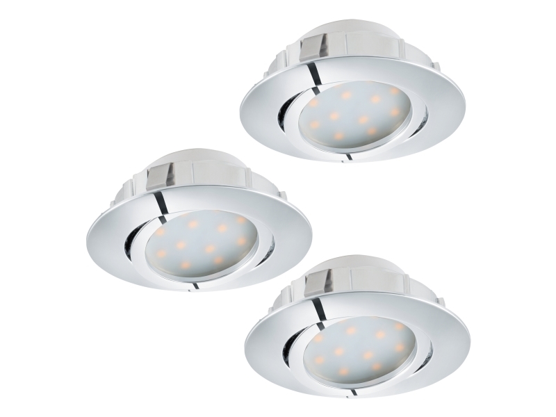 EGLO Pineda, Nedtryckbar spotlight, Glödlampan/-lamporna kan inte bytas ut, LED, 6 W, 3000 K, Krom | Belysning - Inomhusbelysning - Infälld spotlight | GameStuff