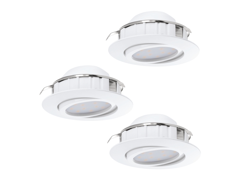 EGLO PINEDA indbygningsspot Ø84 mm, 3000K, 3-pak, hvid