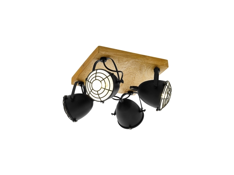EGLO Gatebeck, Skena för spotlight, E14, 4 lampor, 220-240 V, Svart, Trä | Belysning - Inomhusbelysning - Inbyggd spotlight | GameStuff