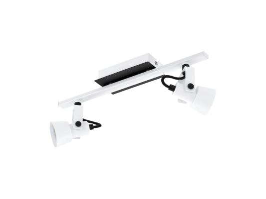 EGLO 97372, Utanpåliggande spotlight, GU10, 2 lampor, 400 LM, 220-240 V, Svart, Vit | Belysning - Inomhusbelysning - Inbyggd spotlight | GameStuff