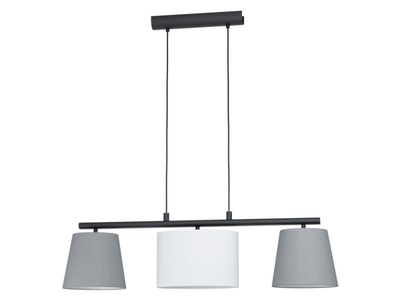 EGLO ALMEIDA 1, Flexibelt fäste, Svart, Grå, Vit, Svart, Tyg, Stål, IP20, I | Belysning - Inomhusbelysning - Taklampa & Pendellampa | GameStuff