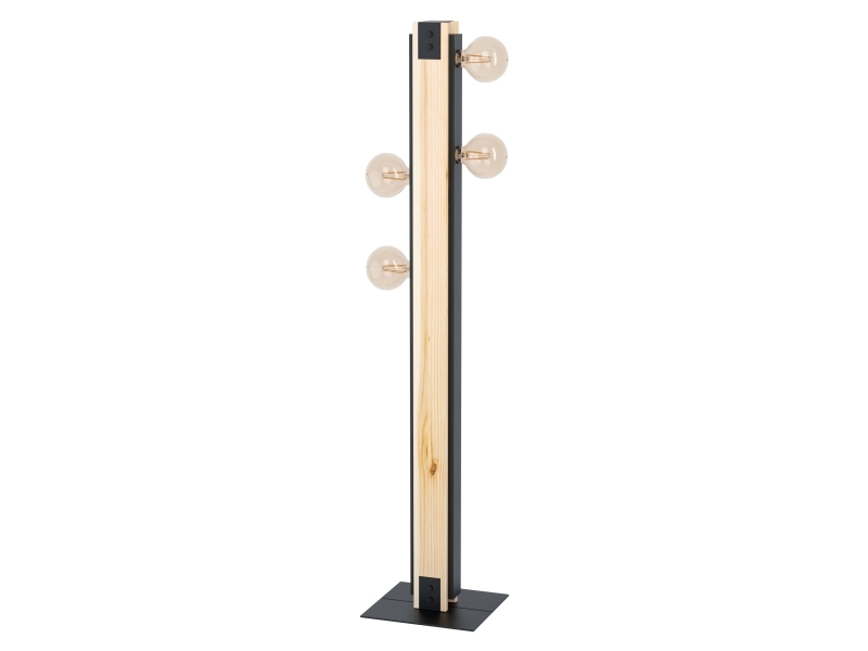 EGLO LAYHAM GULV 4L SORT/BRÆNDT TRÆ