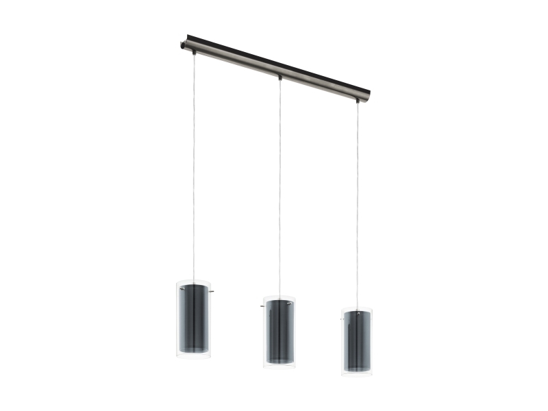 EGLO Pinto Textil, Flexibelt fäste, Grå, Nickel, Transparent, Grå, Transparent, Stål, Tyg, Glas, Rund | Belysning - Inomhusbelysning - Taklampa & Pendellampa | GameStuff