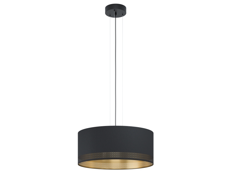 EGLO Esteperra, Joustava kiinnitys, Musta, Kulta, Musta, Kulta, Terästä, Kangas, Pyöreä