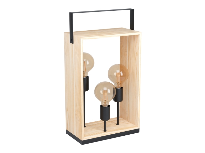 Eglo Famborough, Schwarz, Holz, Stahl, Holz, Ip20, Ii, E27, 3 Glühbirne(N)