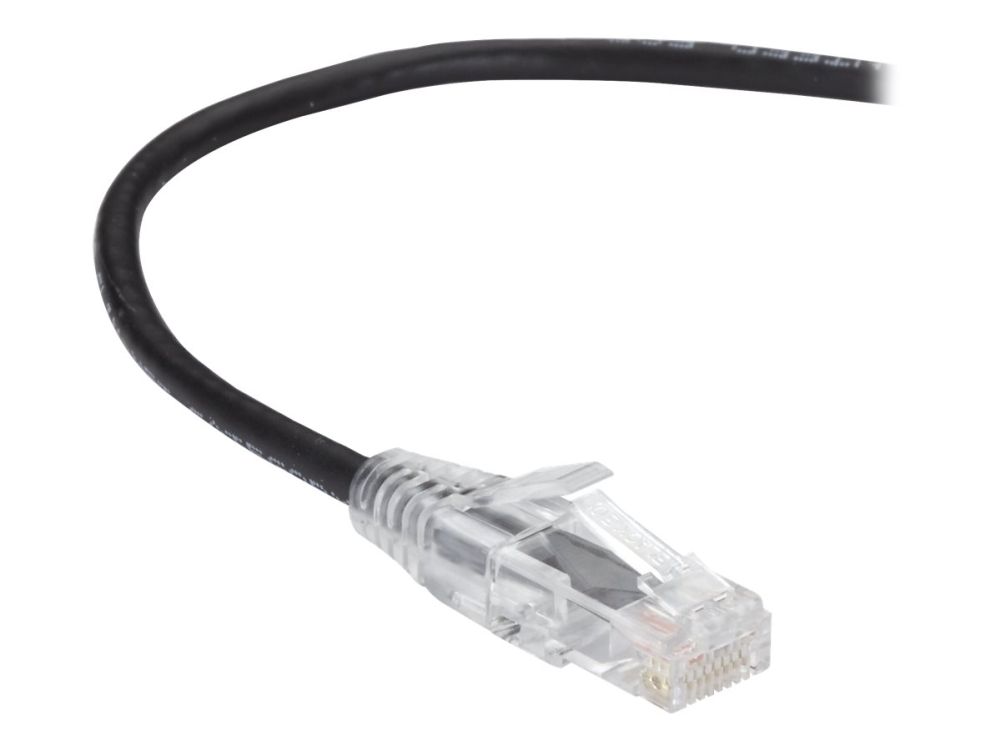 Black Box Slim-Net 28 Awg - Patchkabel - Rj-45 (Han) Til Rj-45 (Han) - Utp - Cat 6 - Booted, Formet, Strenget - Sort