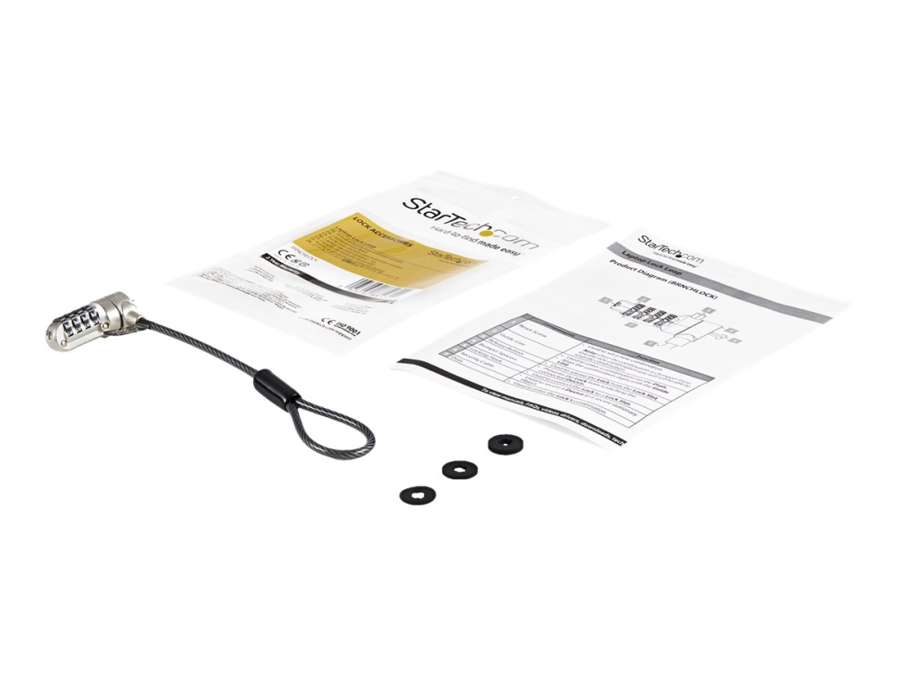 StarTech.com Universal Laptop Cable Lock Expansion Loop, 6” (15cm) Anti Theft 4-Digit Combination K-Slot Lock, Computer Security Cable to Create Twin/Multi-Head Lock for Multiple Devices - Security Cable Loop (BRNCHLOCK) - Lås för säkerhetskabel - svart & silver - 15 cm - TAA-kompatibel | Datorer & Surfplattor - Bärbara tillbehör - Övriga tillbehör | GameStuff