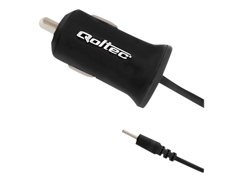 Qoltec - Bilstrømsadapter - 12 Watt - 2.4 A (Power Dc Jack 2.5 Mm (Id: 0.7 Mm)) - Sort