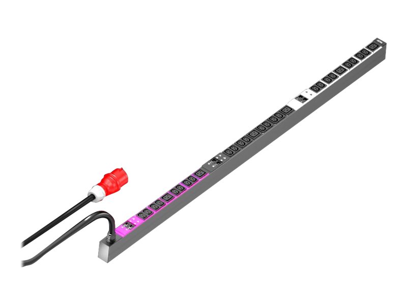 Rittal PDU Basic - Strømfordelingsenhed (rackversion) - AC 400 V - 22 kW - tre faser - output-stikforbindelser: 30 (6 x IEC 60320 C19, 24 x IEC 60320