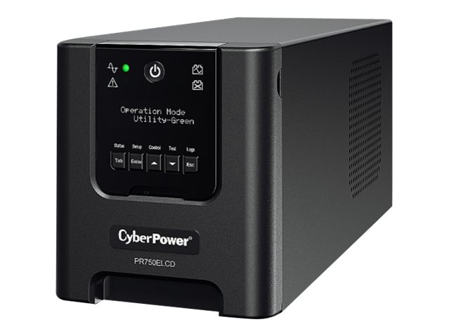 Cyberpower Professional Tower Series Pr750elcdgr - Usv - Ac 230 V - 675 Watt - 750 Va - 1-Faset - Rs-232, Usb - Output-Stikforbindelser: 4 - Aktiv Pf