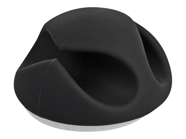 Delock Kabelhalter Mit 2 Durchführungen Selbstklebend Set 6 Stück Schwarz, Kabelhalter, Tisch/Wand, Thermoplastischer Gummi (Tpr), Schwarz
