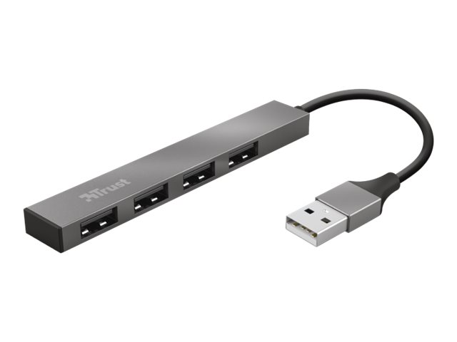 Hub Trust Halyx 4-Anschluss Usb 2.0 Mini, Dunkelgrau