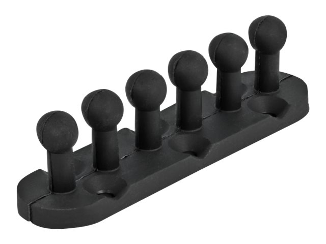 Delock - Kabelhållare - bordsmonterbar, bordsmontering, väggmontering - svart (paket om 6) | Datortillbehör - Kablar & adaptrar - Adaptrar | GameStuff