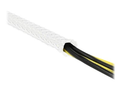 Delock Braided Sleeving Stretchable - Udvidbar Omspunden Kabelkasse - 5 M - Hvid