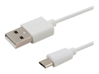 Savio Cl-123 - Usb-Kabel - Micro-Usb Type B (Han) Til Usb (Han) - Usb 2.0 - 2.1 A - 1 M - Hvid