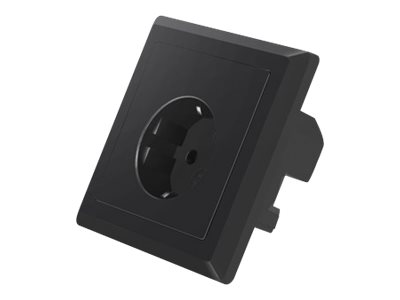 Lanberg - Strømsokkel-Outlet - 2P+E - Usb, Type F - Med Lukkere - 1 Gang - 1 Strømsokkel, 2 Usb-Sokler - 2.1 A - Sort, Ral 7021, Grå