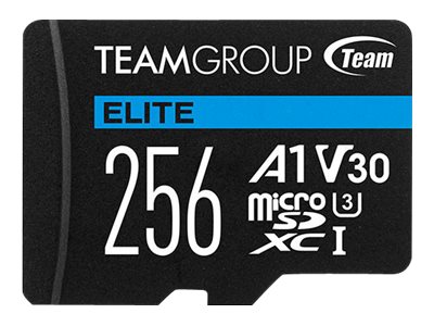 Team Elite A1 - Flashhukommelseskort (Sd Adapter Inkluderet) - 256 Gb - A1 / Video Class V30 / Uhs-I U3 - Microsdxc