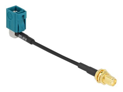 Delock Antennenkabel Fakra Z Buchse 90° Zu Sma Buchse Zum Einbau Rg-174 10 Cm, Anschlusskabel, Schwarz, Sma, 0,1 M