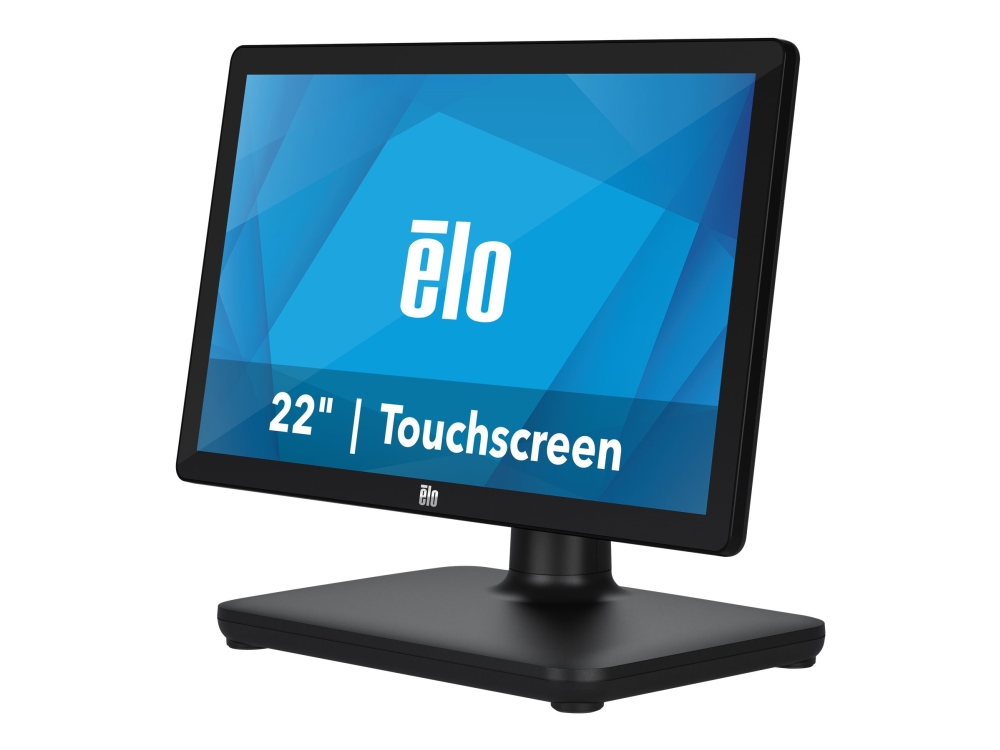 EloPOS System - Med I/O Hub Stand - alt-i-én 1 x Core i3 8100T op til - RAM 4 GB - SSD 128 GB - UHD Graphics 630 - Gigabit Ethernet - intet OS - skærm: LED 21.5 1920 x 1080 (Full HD) touchscreen - sort