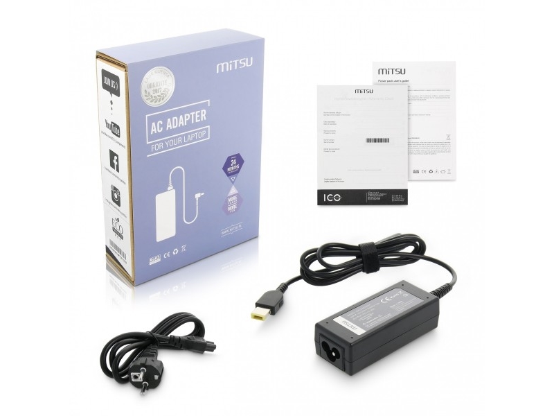 Mitsu Netzadapter 20V 2,25A (Rechteckig 11,0X4,5 Pin) – Yoga / Lenovo