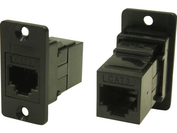 Rj11 Adapter, Indbygning Cliff Cat 3 Sort 1 Stk