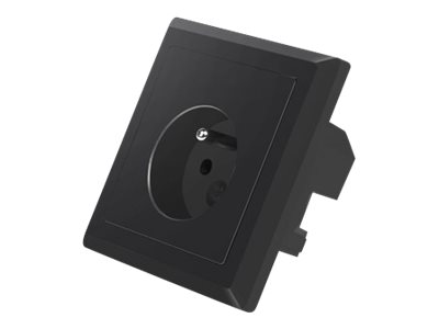Lanberg - Strømsokkel-Steckdose - 2P+E - Typ E, Usb - Med Lukkere - 1 Gang - 1 Strømsokkel, 2 Usb-Sokler - 2.1 A - Grå, Sort, Ral 7021