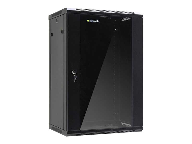 Netrack - Rack Kabinet - Vægmonterbar - Sort - 18U - 19"