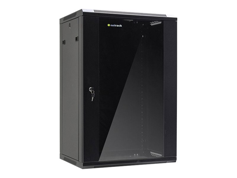 Netrack - Rack - Vægmonterbar - Sort - 18U - 19"