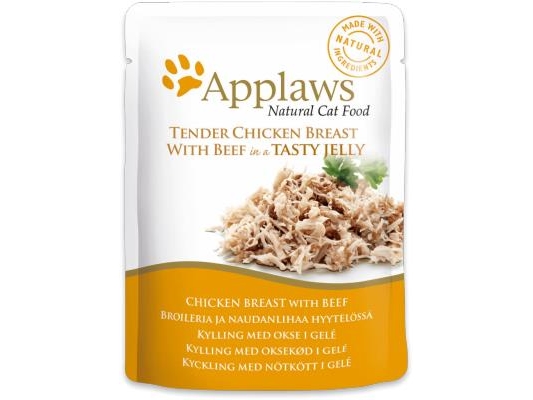 Applaws pose brystfilet kylling med oksekød i gelé - 70 g