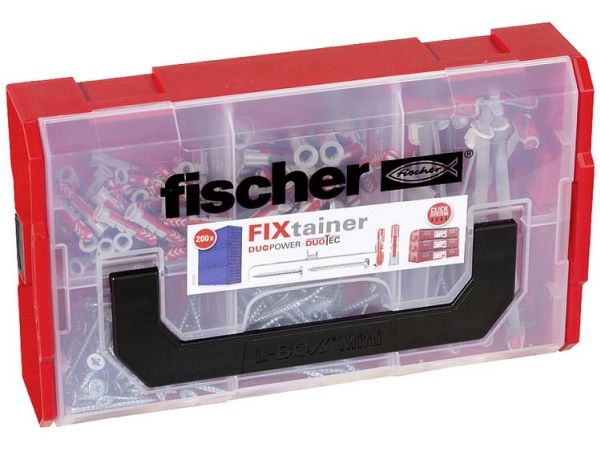 Fischer 541106, Skrue Og Vægstiksæt, Autoklaveret Gasbeton, Mursten, Beton, Gipsblok, Plast, 93 Stk, Kasse, 60 X Duopower 6 X 30, 30 X Duopower 8 X40