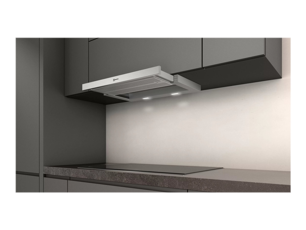 Neff N 50 D46ED52X1 - Kåpa - teleskopisk - Fördjupning - bredd: 52.4 cm - djup: 29 cm - utsug och återcirkulering (-) - silver-metallic | Vitvaror - Köksfläktar - Utdragbara köksfläktar | GameStuff