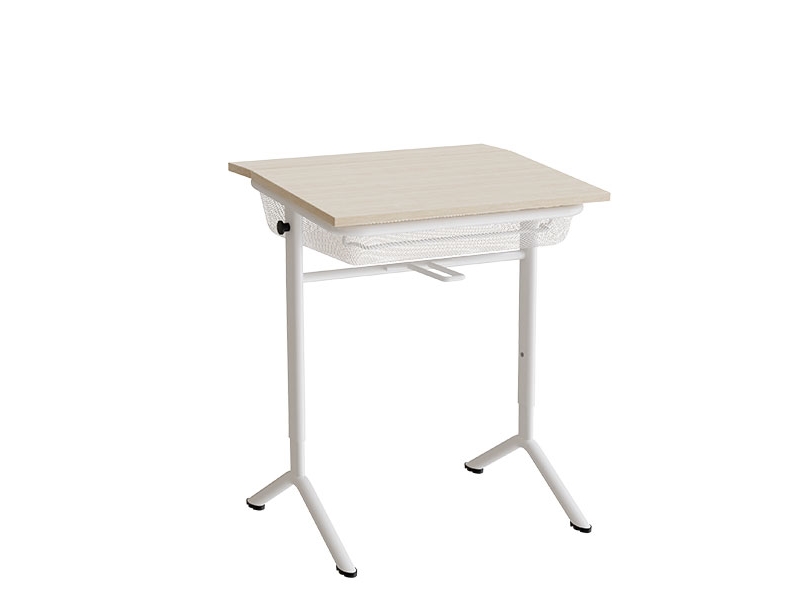 Elevbord Atlas 1128, laminat av vitpigmenterad ek, ram av svart ek | Skrivbord för kontor | GameStuff