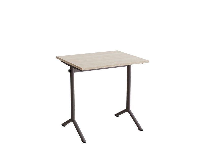 bord Atlas 1130, 700x600 mm, lydabsorberende hvidpigmenteret eg, gråt stativ