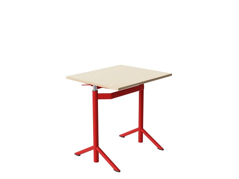 Elevbord Atlas 1132, 700x600mm, eg højtrykslaminat, rødt stel