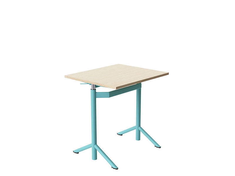 Lyftbord Atlas 1132, 700x600 mm, ljudabsorberande vitpigmenterad eklaminat, turkos stomme | Möbler - Bord - Kontorsbord | GameStuff