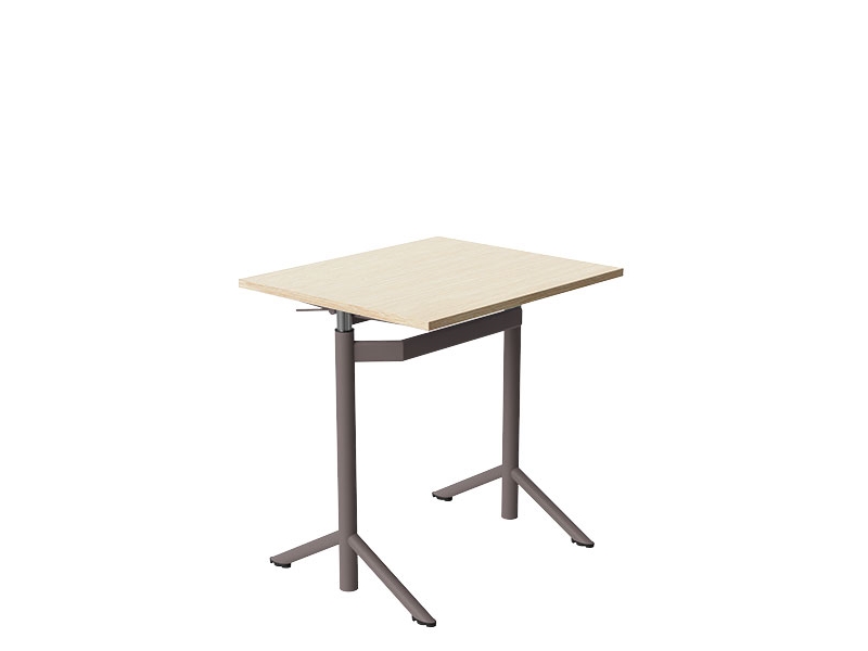 Lyftbord Atlas 1132, 700x600 mm, ljudabsorberande vitpigmenterad eklaminat, grått stativ | Skrivbord för kontor | GameStuff