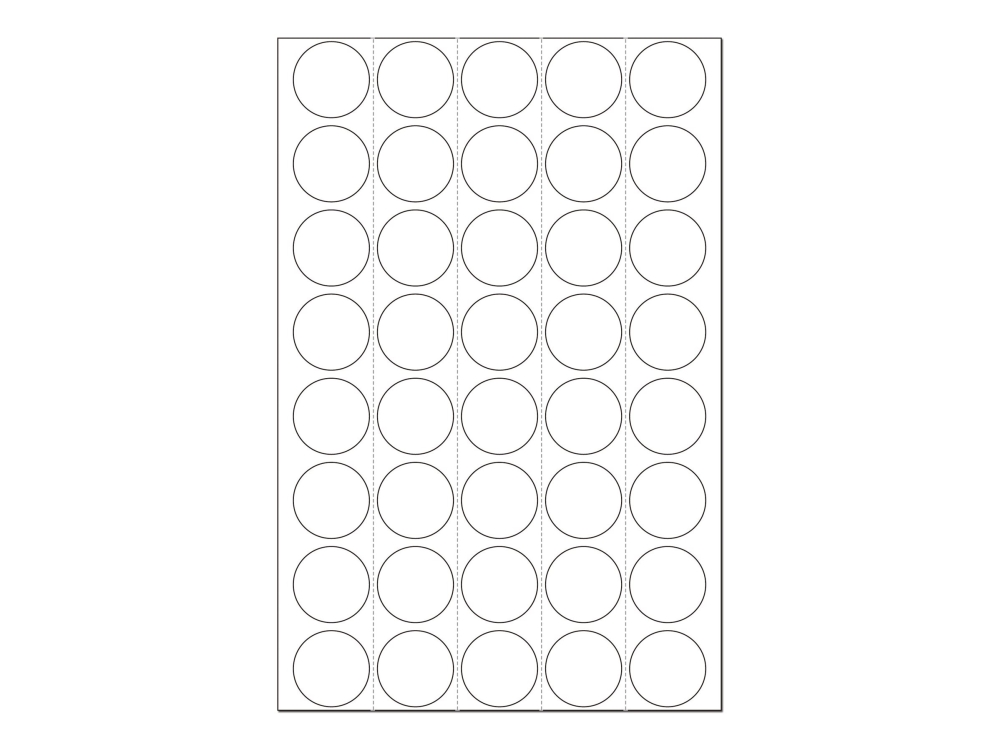 Herma - Permanent Klæbemiddel - Hvid - 19 Mm Rund 1280 Etikette (32 Ark X 40) Etiketter