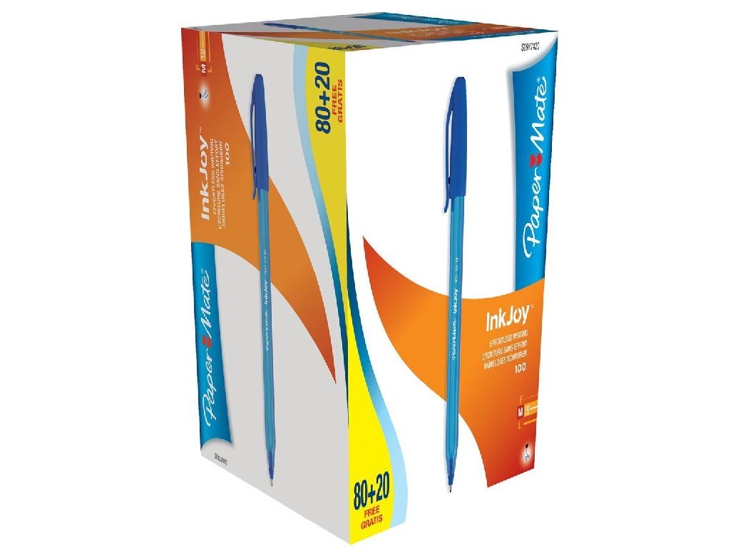 Papermate Inkjoy 100, Clip, Stick-Kugelschreiber, Blau, 100 Stück(E), Medium