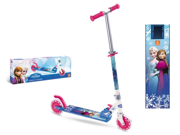 MONDO FROZEN, Klassisk scooter, Hunstik, 2 hjul, Flerfarvet, Fodbremse, Solidt hjul