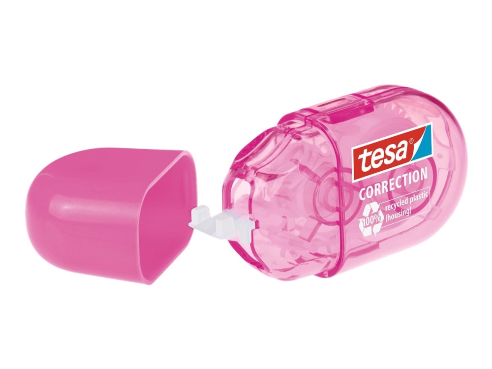 tesa Correction Tape Mini Roller ecoLogo 2x 6m x 5mm Blue + Pink