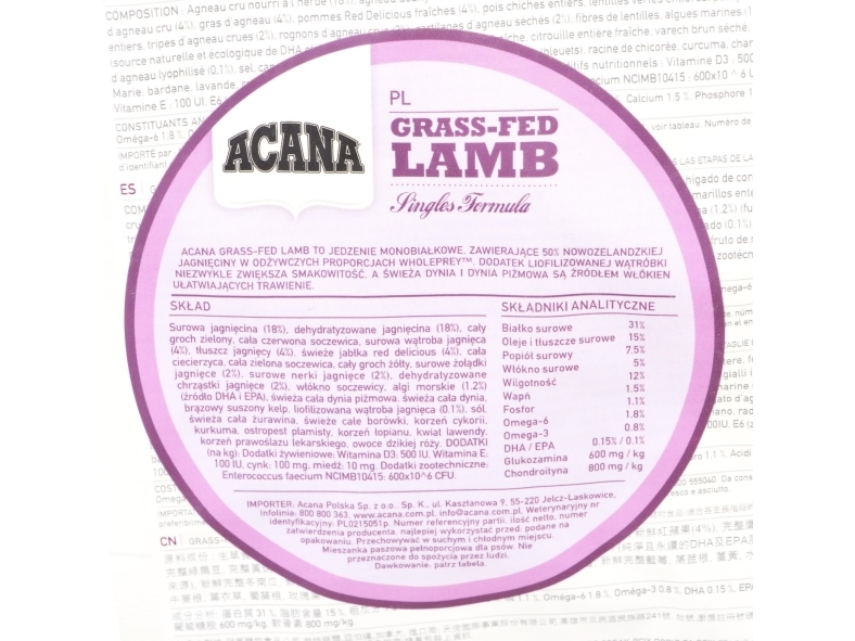 Acana Grasgefüttertes Lamm 2 Kg