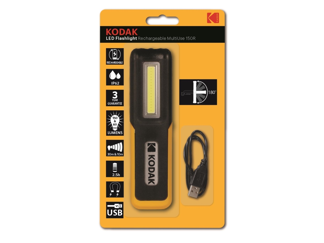 Kodak Led Workshop Taschenlampe Usb Aufladen 30M