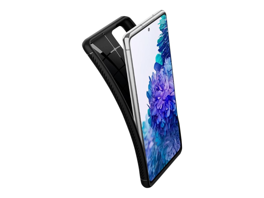Spigen Rugged Armor - Baksidesskydd för mobiltelefon - flexibel termoplastisk polyuretan (TPU) - matte black with carbon fiber detailing and glossy accents - för Samsung Galaxy S20 FE, S20 FE 5G | Tele & GPS - Mobil tillbehör - Skydd & Väskor | GameStuff